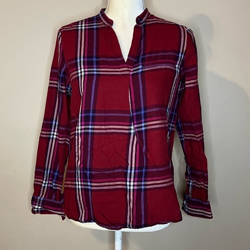 ⭐️Old Navy Red Plaid Long Sleeve Blouse